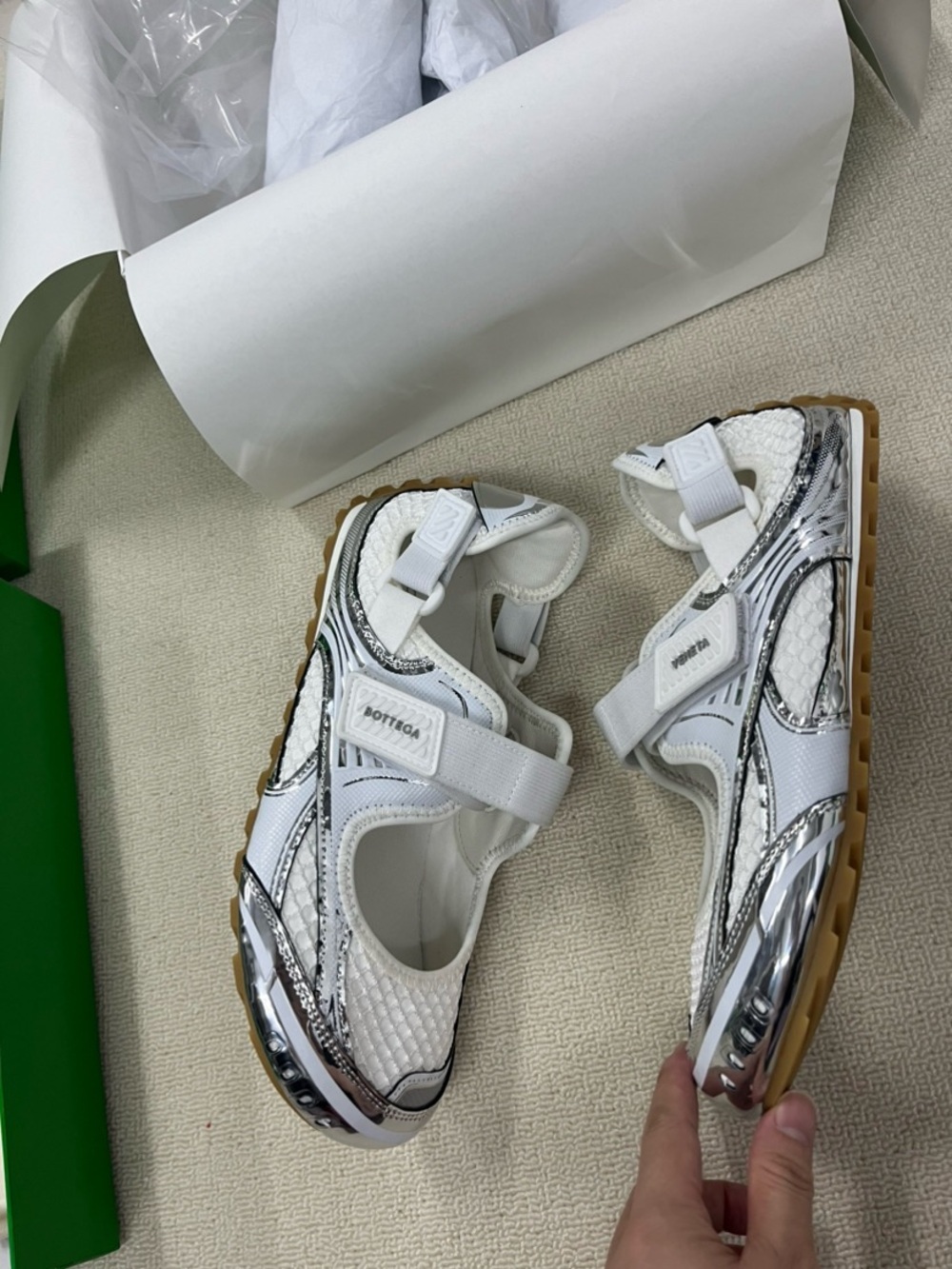 Size 39 Bottega Veneta Orbit Flash Mary-Jane Sneakers